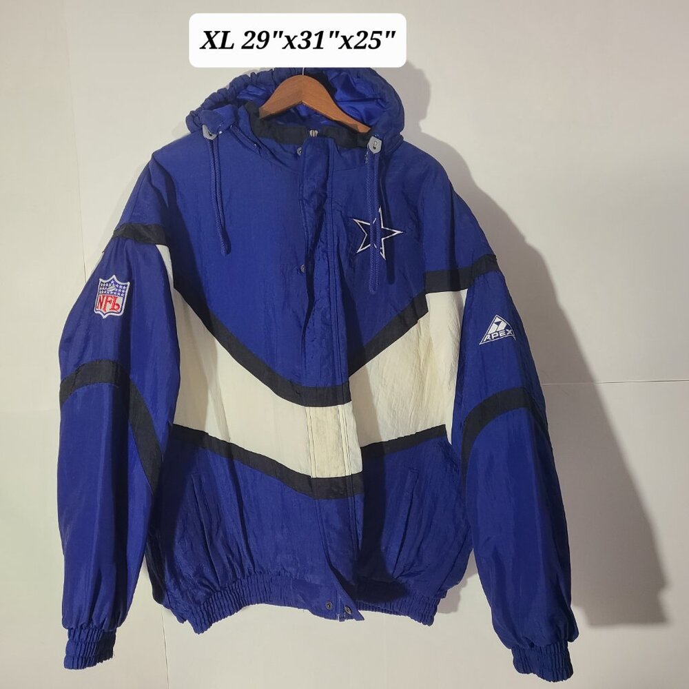 Vintage 90s Pro Line Apex One Dallas Cowboys Embroidered Full Zip XL Jacket